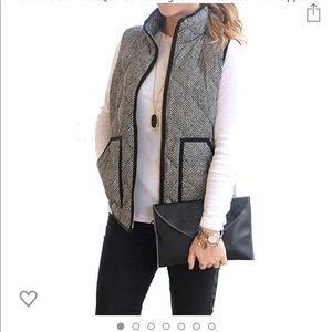 Houndstooth Zip Vest